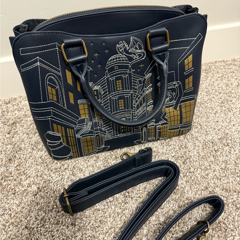 Loungefly Harry Potter Diagon Alley Satchel Crossbody Bag Embroidered Purse